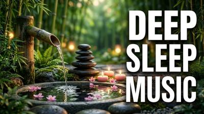 Relaxing Piano  Bamboo Water Fountain LIVE Deep Sleep  Healing Music