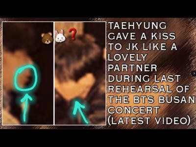  Taehyung Gave A Kiss To JK Like A Lovely Partner During Last Rehearsal Of The BTS Busan Concert