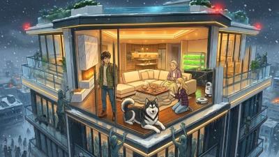 Zombie Apocalypse in a Luxury Penthouse During a Snowstorm  Ghibli ASMR