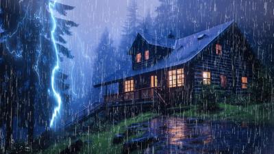 Heavy Rain and Thunder Sounds for Sleeping  Soothing Thunderstorm White Noise for Sleep Study